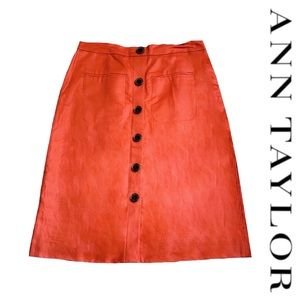 Ann Taylor Button-Front A-Line Pencil Skirt